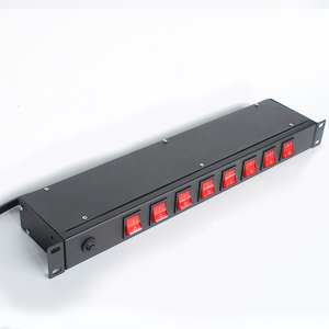 8 AC Outlet 1U Rack mount PDU điện dải bảo vệ tăng & bảo vệ quá tải cá nhân kiểm soát chuyển đổi dây điện - Product Image 2