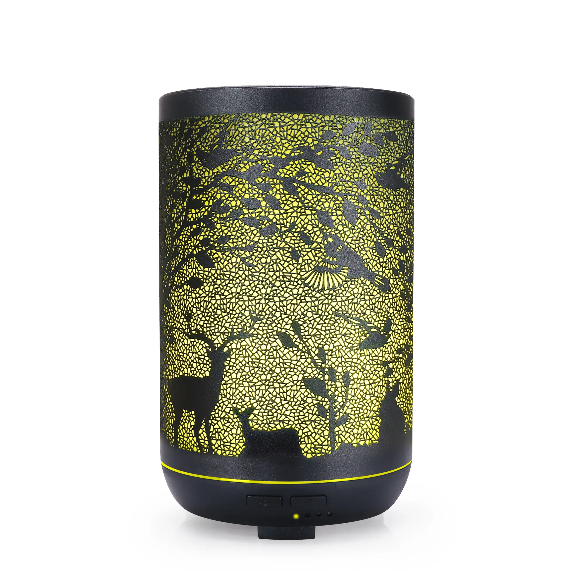 Diffuseur d'arôme en fer, humidificateur à vapeur d'eau ultrasonique à brume fraîche avec motif Animal de cerf purificateur d'air de conception de 300ML