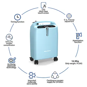 MICiTECH עיצוב חדשני מודרני 5 ליטר רכז חמצן רכז חמצן רפואי 5LPM אספקת חמצן רציפה ל-24 שעות