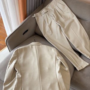 <span class=keywords><strong>Costume</strong></span> de Mariage Homme Deux Pièces <span class=keywords><strong>Beige</strong></span> Exquis <span class=keywords><strong>Slim</strong></span> Sur Mesure Simple Boutonnage Haut de Gamme - Product Image 2