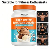 Poudre de crème glacée faible en sucre OEM/ODM 20g, supplément sportif riche en protéines pour adultes, sans OGM, pour la croissance musculaire et la satisfaction des envies