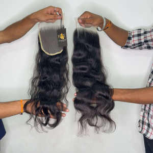 ผมตรงปิดด้วยลูกไม้ที่ด้านหน้าของอินเดียผมแท้จากอินเดีย - Product Image 1