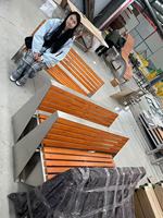 Banc de jardin moderne Street Design Park 3 places Chaise de loisirs Banc en bois Avec parc en fonte Bancs extérieurs commerciaux