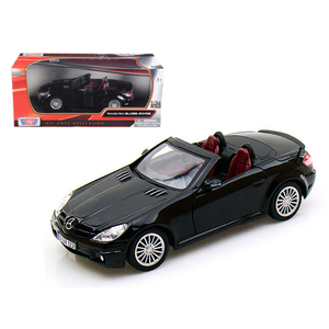 DCD Mercedes Benz SLK55 AMG convertibile nero 1/24 scala in metallo modellino auto con ruote funzionanti Motormax