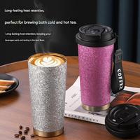 Mug à café isotherme en acier inoxydable Aisamstar, moderne et écologique, portable, pour les voyages, isolation thermique de 6 à 12 heures, avec poignée et couvercle