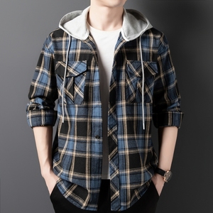 เสื้อแจ็คเก็ตลายสก็อตของวัยรุ่นผู้ชายเสื้อโค้ทเสื้อฮู้ดลำลองแบบรูดซิปสำหรับนักเรียนมัธยมต้นโลโก้ตามสั่ง - Product Image 4