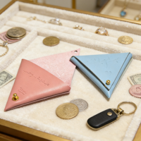 Pochette à bijoux rectangulaire en cuir microfibre PU avec logo embossé personnalisé, sac de rangement de luxe pour pièces de monnaie