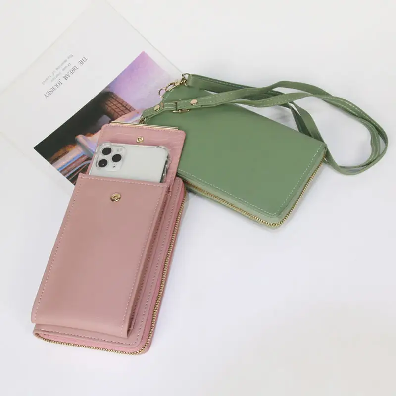 Yeni tasarım cep telefonu cüzdan cep telefonu çantası moda pu deri omuz crossbody telefonu çantası kadınlar bayanlar için