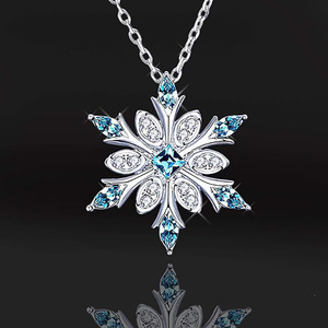 Collana con design a fiocco di neve invernale di Cao Shi, Giappone e Corea, con pendente raffinato da donna, gioielli natalizi alla moda - Product Image 2