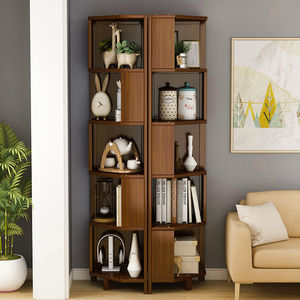 <b>Corner</b> Shelf Wood Bookcase Modern Design Space Saving Freestanding Living Room Storage <b>Cabinet</b> - Product Image 3