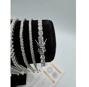 Meilleure vente Moissanite diamant 2-4MM plaqué or 925 bracelets de tennis en argent sterling pour unisexe disponibles à la vente - Product Image 4