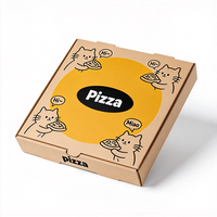 Boîte à pizza personnalisée imprimée avec un dessin de chat mignon, en carton ondulé, pour emporter, vente en gros