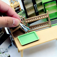 Mini plateau alimentaire et ensemble de pinces miniatures pour accessoires de maison de poupée, petites pinces à nourriture et plateau, ornements DIY