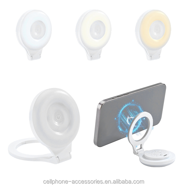 Adjustable LED Magnetic Selfie Ring Light Fill Light for Photography and Live Broadcast with Flip Bracket