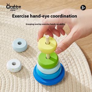 ONSHINE Infancia Infinita Educación Temprana Torre Apilable Arco Iris Círculo Wobbly Walker Bloques de Construcción Juguetes Educativos para Bebé - Product Image 3