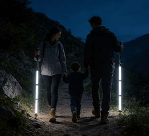 Bâton de randonnée multifonctionnel éclairé 2026 - Bâton de randonnée rétractable Lampe de poche Design moderne léger pour le camping et la randonnée - Product Image 4