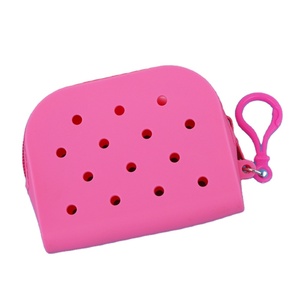 Wholesale <strong>Cute</strong> Mini Rubber Silicone Coin Purse DIY Charm Croc Bag Keychain <strong>Wallet</strong> - Product Image 3