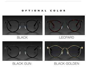 Montures <span class=keywords><strong>de</strong></span> Lunettes Rondes Vintage pour <span class=keywords><strong>Homme</strong></span> Unisexe, Lunettes Anti-Lumière Bleue, Lunettes <span class=keywords><strong>de</strong></span> Lecture Classiques, Montures Optiques en Métal - Product Image 5