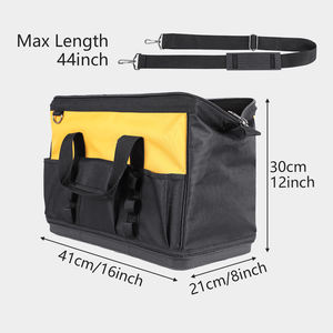 Bolsa de herramientas de alta resistencia de 16 pulgadas y 13 bolsillos, resistente al agua, reparación de trabajadores de la construcción de contratistas, OEM/ODM compatible con fondo rígido - Product Image 3