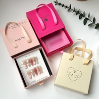 Boîte de présentation de bijoux carrée haut de gamme, personnalisable avec logo estampé, emballage coulissant pour accessoires, collier, boucles d'oreilles, bague, coffret cadeau