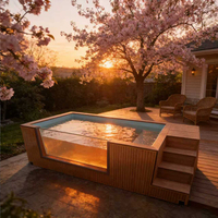 Piscine préfabriquée en conteneur, piscine en verre acrylique avec système de filtration complet pour hôtel, complexe hôtelier, projet de villa