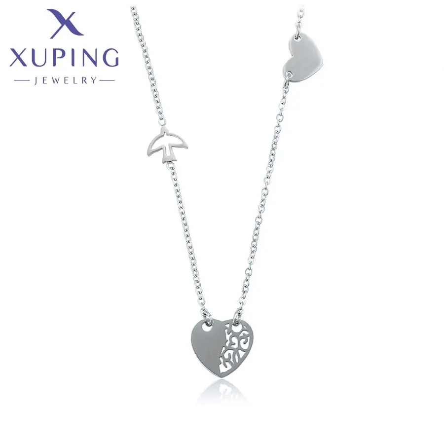 45744 bijoux Xuping acier inoxydable oiseau en forme de coeur collier de bijoux de charme haut de gamme