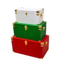 Coffre de rangement décoratif avec quincaillerie dorée