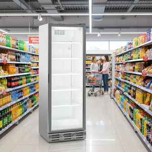 Refrigerador Exhibidor Vertical Comercial Klimasan 382 L con Puerta de Vidrio Simple para Bebidas, Certificación CE, 220-240V, 0 +10C, para Supermercados - Product Image 3