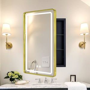 Ventes en usine Rangement mural ou encastré en or pour salle de bain avec miroir <span class=keywords><strong>Armoire</strong></span> à <span class=keywords><strong>pharmacie</strong></span> <span class=keywords><strong>noire</strong></span> avec miroir - Product Image 2
