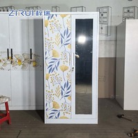 Armoire indienne multifonctionnelle en acier, armoire métallique à double porte battante avec miroir