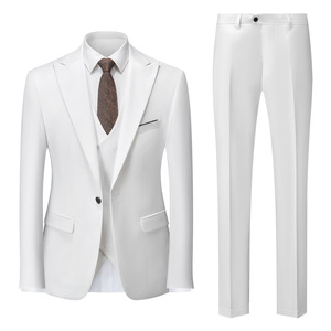Ensemble 3 pièces pour homme : Blazer <span class=keywords><strong>à</strong></span> col rabattu, gilet croisé et pantalon droit – Idéal pour occasions décontractées, officielles, d'affaires ou de mariage - Product Image 4