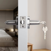 Poignée de porte à levier silencieuse pour la maison, en acier inoxydable poli, antivol, étanche, pour la confidentialité