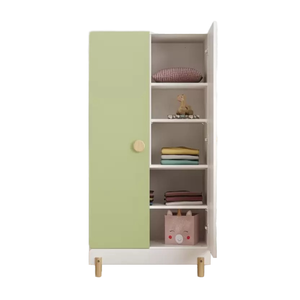 Lemari Pakaian Anak E0/E1 Kayu <span class=keywords><strong>2</strong></span> Pintu Multifungsi dengan 5 Lapis Kaki Kayu untuk Perabot Kamar Tidur - Product Image 2