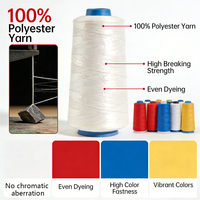 Fil de polyester filé 100% haute ténacité TFO brillant 40/2 50/2 pour fil à coudre, bobine en papier, blanc brut, prix usine