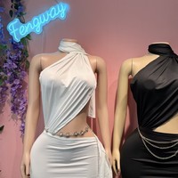 Nouvelle Robe Moulante Tendance 2026 – Robe Sexy Sans Manches et Dos Nu avec Découpes, Idéale pour les Soirées – Collection Designer