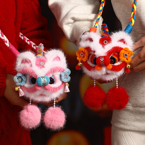 New Year Twisting Stick <b>Backpack</b>, 2026 Year of the Horse, Chinese Style, Lion Dance, Spring Festival, Festive Children's Red - Product Image 1