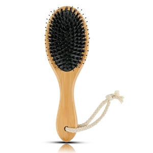 Customizable Bamboo Wood Hair Brush with Laser Type Home Use Air Cushion Boar Bulk Bristle <b>Comb</b> - Product Image 1