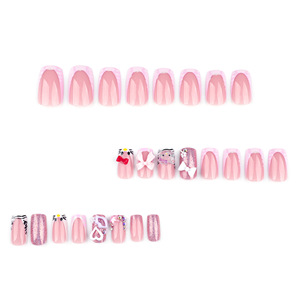 Usine <span class=keywords><strong>pas</strong></span> <span class=keywords><strong>cher</strong></span> en gros 3D Nail Art bricolage décoration mignon chat arc presse sur les <span class=keywords><strong>ongles</strong></span> à pois <span class=keywords><strong>faux</strong></span> <span class=keywords><strong>ongles</strong></span> <span class=keywords><strong>avec</strong></span> des motifs pour la beauté - Product Image 2