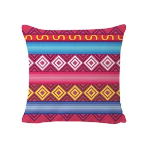 定制Aztec抛枕套几何钻石三角形彩色波西米亚图案部落条纹枕套