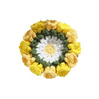 Juego de Posavasos de Flores de Ganchillo, Posavasos de Algodón con Diseño Floral 3D, Decoración Boho para Mesa de Café