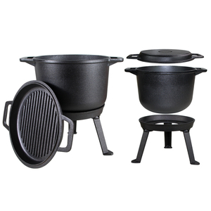 Marmite de camping <span class=keywords><strong>émaillée</strong></span> en <span class=keywords><strong>fonte</strong></span> polonaise à 3 pieds, 4L/7L/10L - Product Image 2