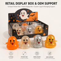 Jouet Squishy Fantôme d'Halloween Adorable pour Soulager le Stress, Jouet Anti-Stress Doux à Paillettes, Jouet à Presser Animal Réaliste pour Adulte