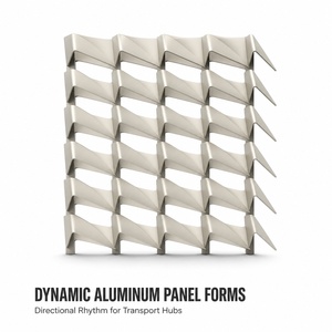 Panneau de revêtement de façade murale en aluminium sur mesure, revêtement extérieur géométrique pour bâtiment - Product Image 5
