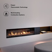 Kit d'allumage MEISU.CH avec télécommande, flammes panoramiques, foyer moderne en verre au ratio d'or, meuble de cheminée en métal, foyer à gaz