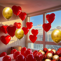 36 ballons d'amour de couleurs aléatoires et ballons dorés, adaptés aux anniversaires, mariages, Saint-Valentin, saison des diplômes