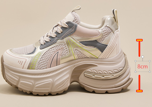 Sneakers <span class=keywords><strong>con</strong></span> <span class=keywords><strong>zeppa</strong></span> UP-2474J da donna che aumentano di altezza 8cm Casual <span class=keywords><strong>con</strong></span> lacci da passeggio <span class=keywords><strong>scarpe</strong></span> sportive traspiranti - Product Image 6