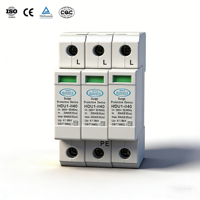 Parafoudre HANDELE HDU1-II40X 3P 20kA-40kA T2, dispositif de protection contre les surtensions 385V, SPD courbé, certifié CE, en plastique