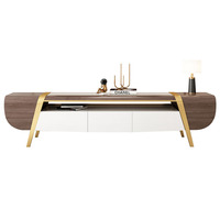 Moderne usine en gros salon meubles meuble TV table en bois armoires TV glode métal jambe luxe TV stands
