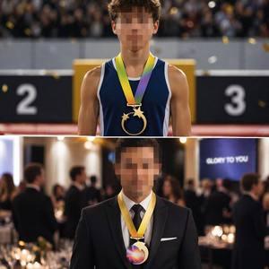 Medalla de Cristal Metálica Personalizada de Élite con Impresión UV a Todo Color, Medalla Creativa Deportiva y Académica con Cinta de Seda Degradada - Product Image 2