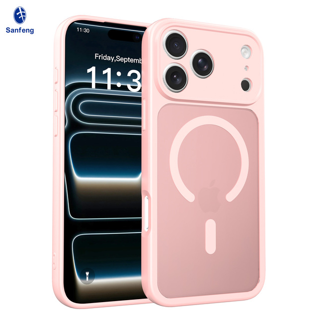 Cute Pink Girl Magnetic Wireless Charging Phone Case Soft Funda Para iPhone 18 17 16 15 14 13 Pro Max Lens Protection Cover